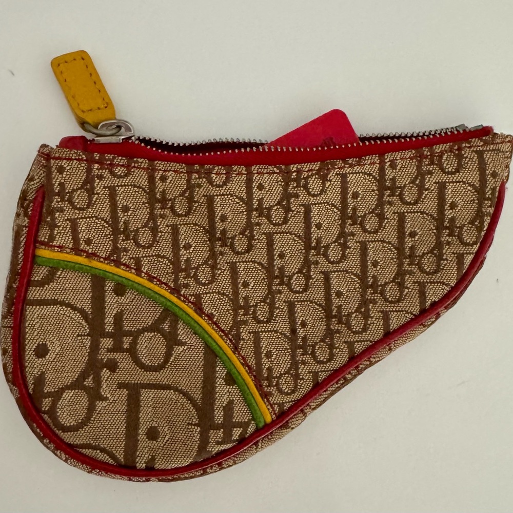 Never used Dior Diorissimo Rasta Saddle Coin Pouch/Purse - Picture 6 of 6